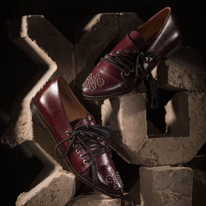 Studded Oxfords Burgundy
