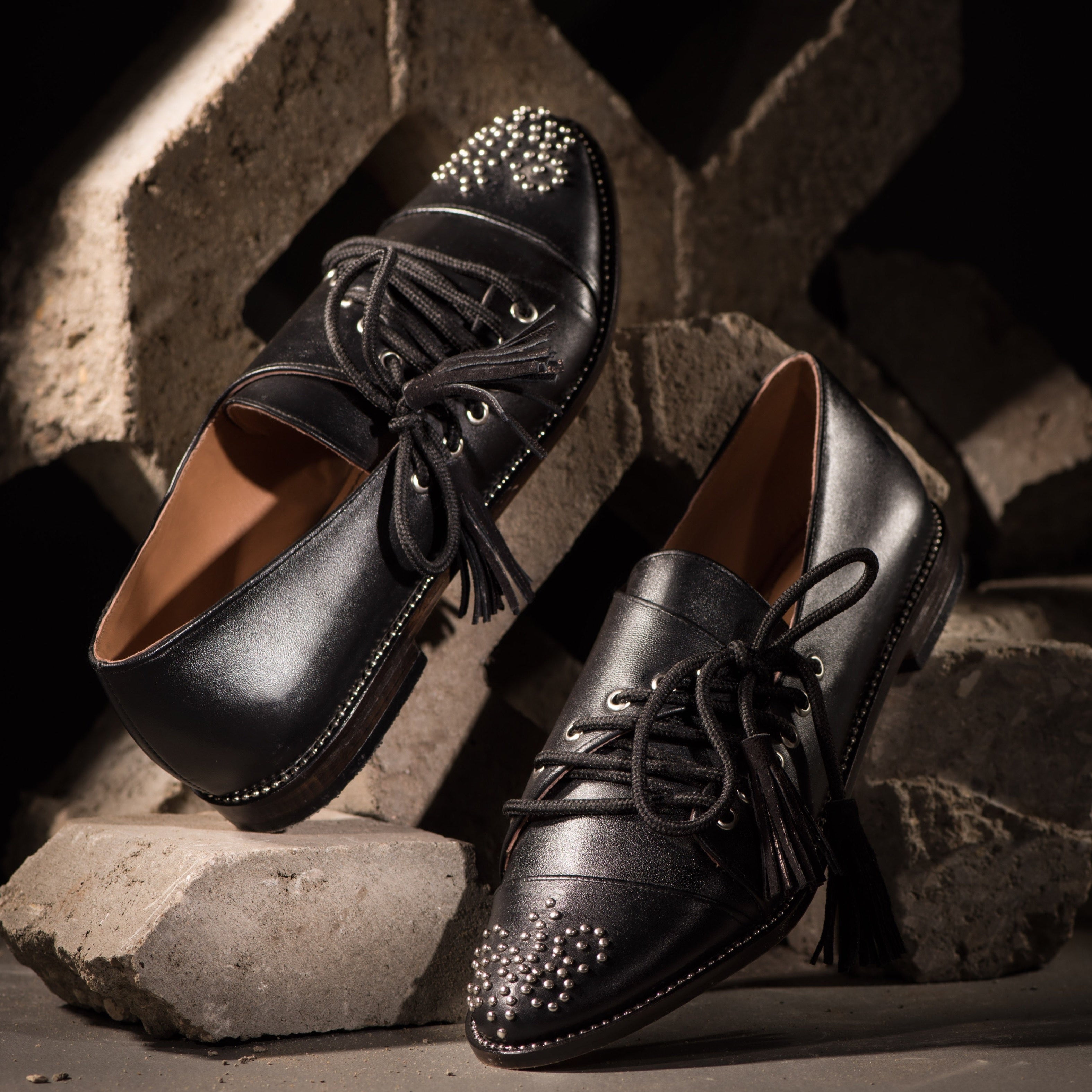 Studded Oxfords Black