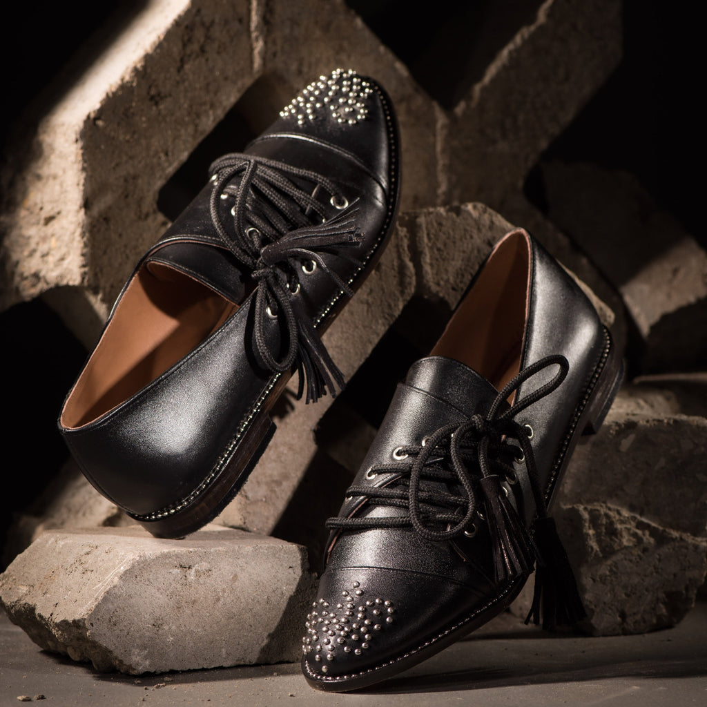Studded Oxfords Black