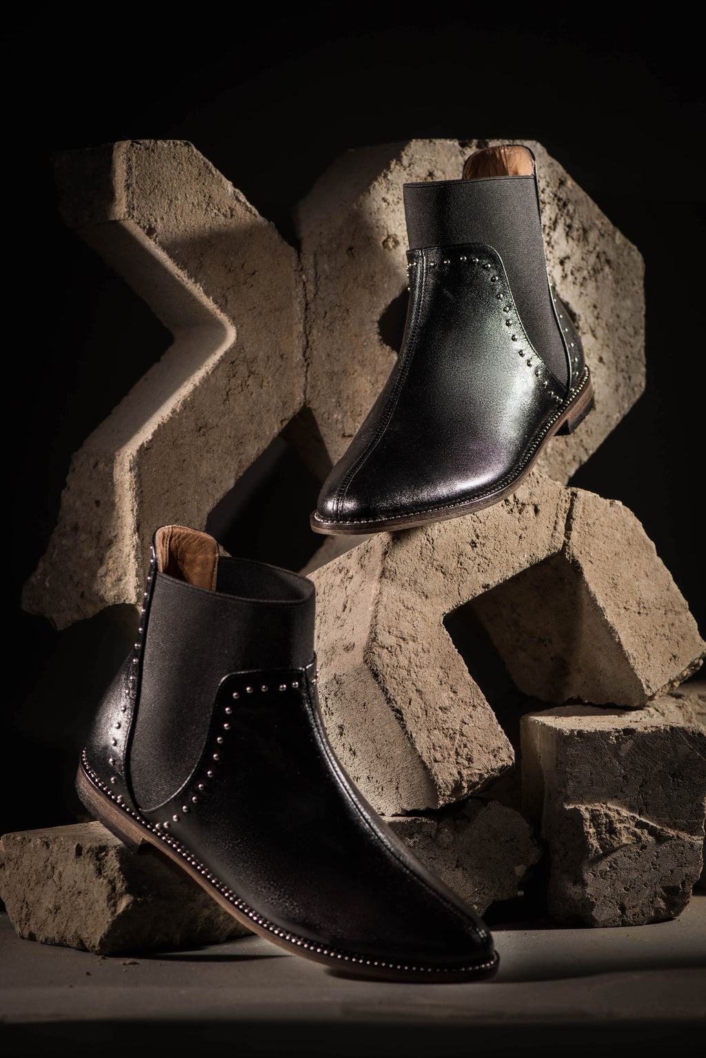 Studded Chelsea Boots Black