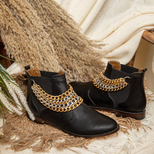 Chains Chelsea Boots Black