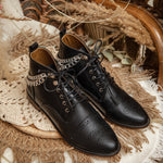 Brogue Boots with Chains Black