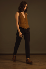 Ruffled Chelsea Boots Camel