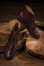Brogue Ankle Boots Burgundy