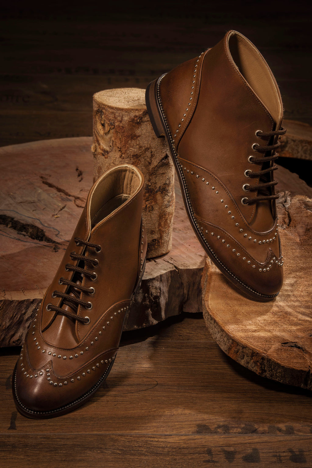 Brogue Ankle Boots Camel