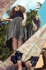 Ruffled Pointed Mules Black