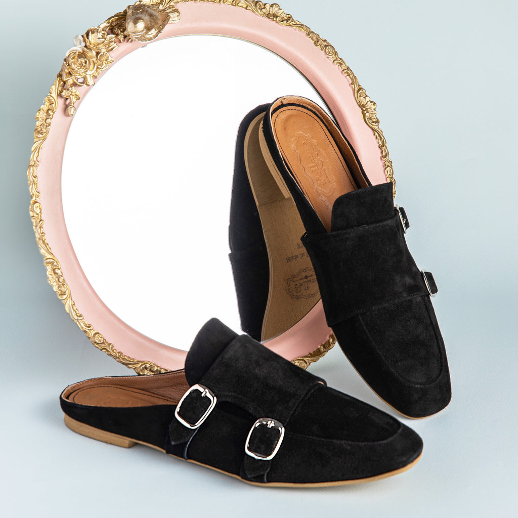 Square Mules Black