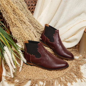 Western Chelsea Boots Burgundy