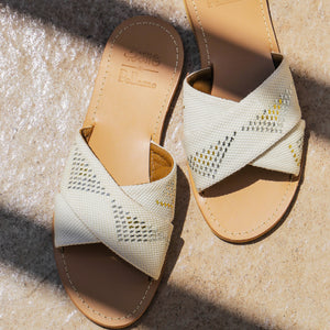 Criss-Cross Slippers Beige Tally