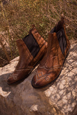Chelsea Boots Crocodile Camel