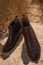 Crocodile Chelsea Boots Burgundy