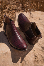 Crocodile Chelsea Boots Burgundy