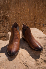 Crocodile Chelsea Boots Camel