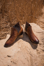 Crocodile Chelsea Boots Camel