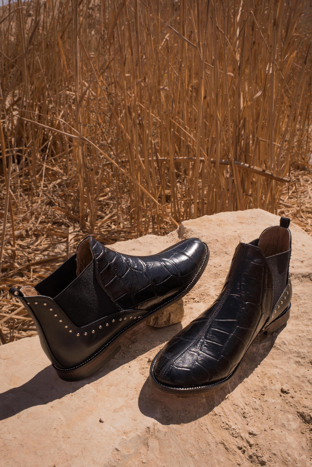 Crocodile Chelsea Boots Black