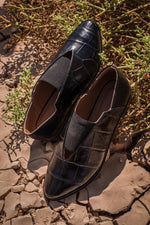 Oxfords Crocodile Black