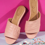 Croc Print Slippers Pink