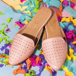 Point-Toe Mules Pink