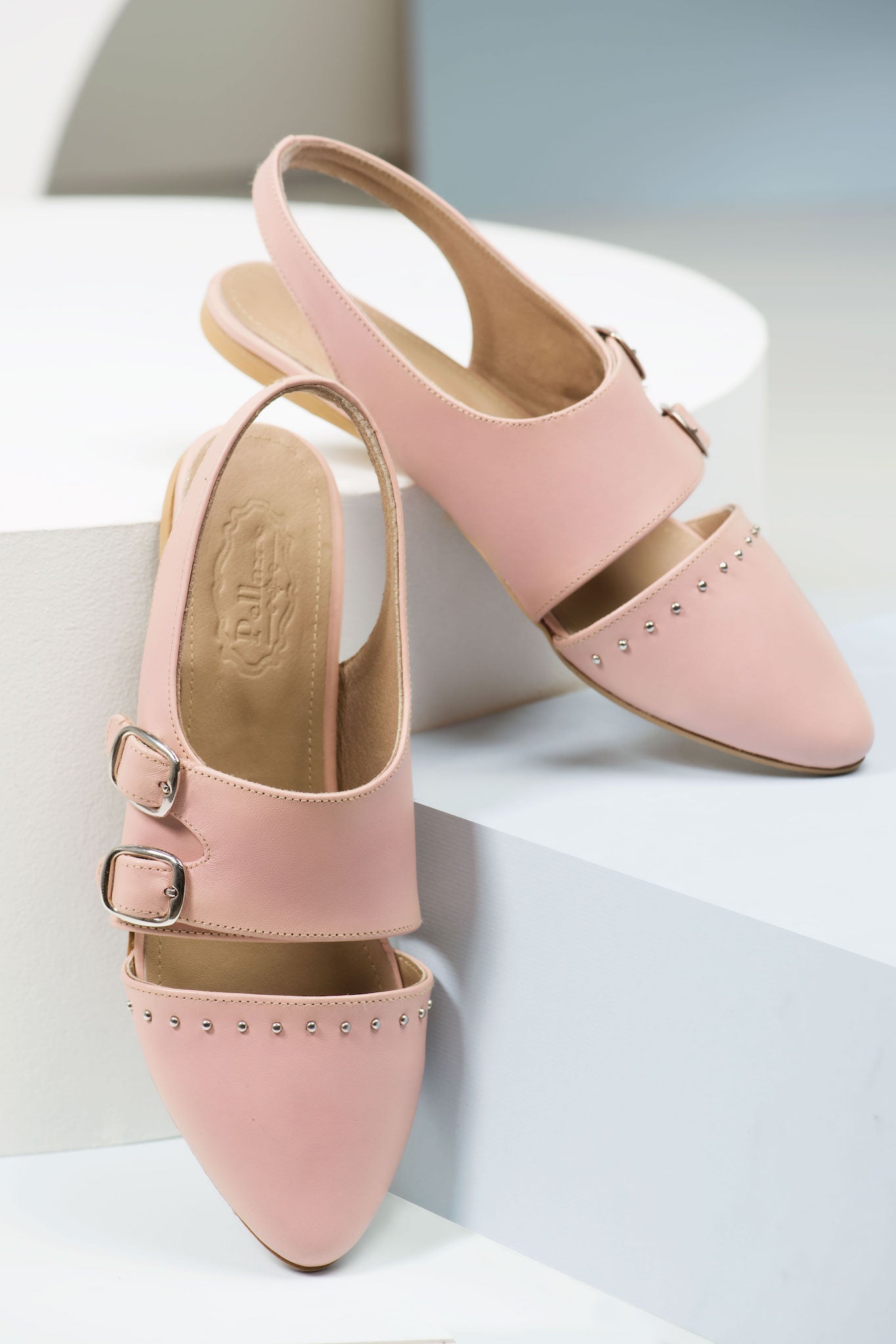 Slingback Pointed Flats Pink – Pellame - Main Image