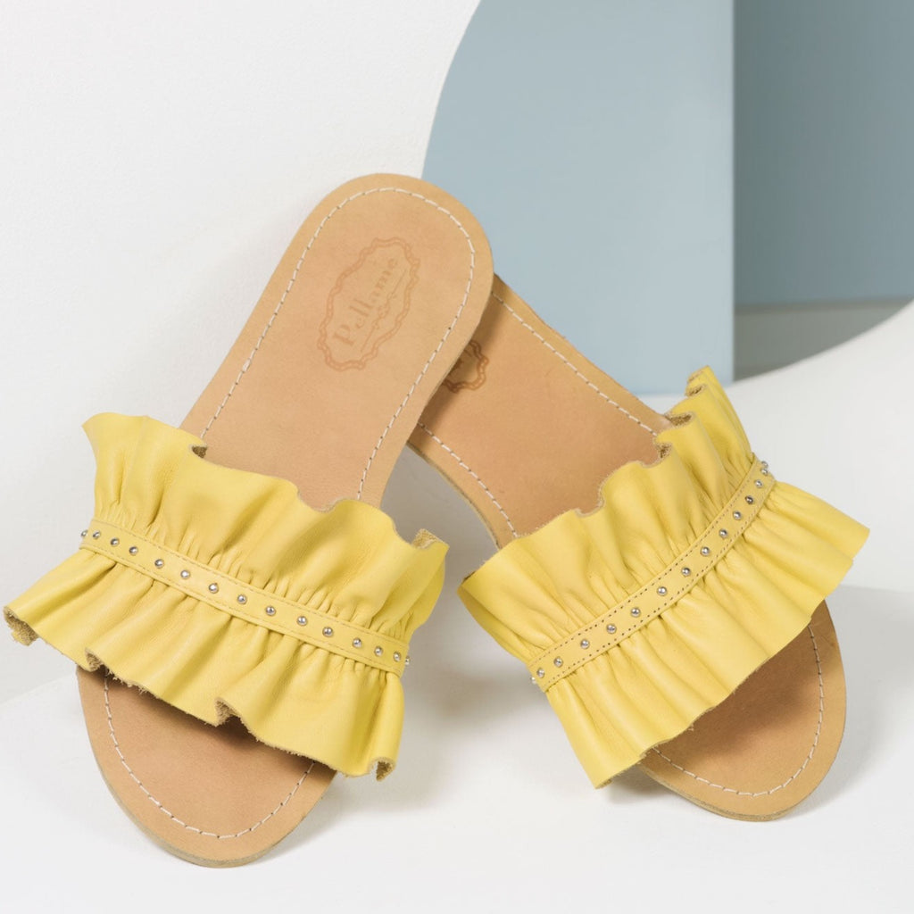 Ruffled Slippers Yellow