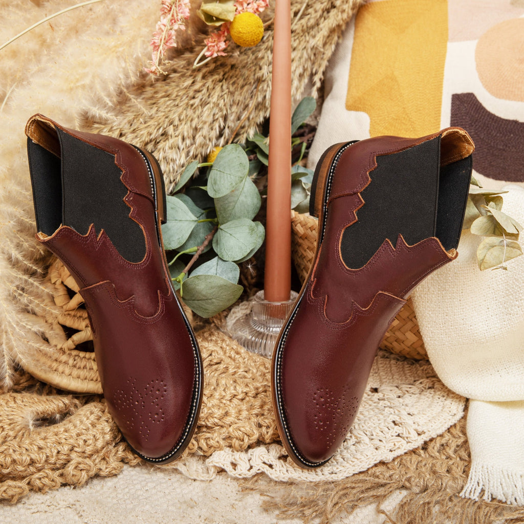 Western Chelsea Boots Burgundy