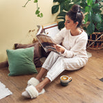 Furry Home Slippers Beige