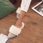 Furry Home Slippers Beige