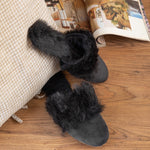 Furry Home Slippers Black