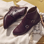 Monk Strap Boots Burgundy