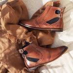 Buckled Chelsea Boots Camel
