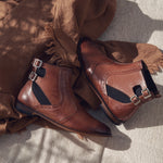 Buckled Chelsea Boots Camel