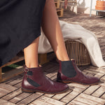 Buckled Chelsea Boots Burgundy