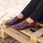 Single Buckle Strap Burgundy