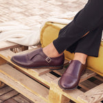 Single Buckle Strap Burgundy