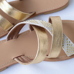 3 Straps Beige & Gold Tally