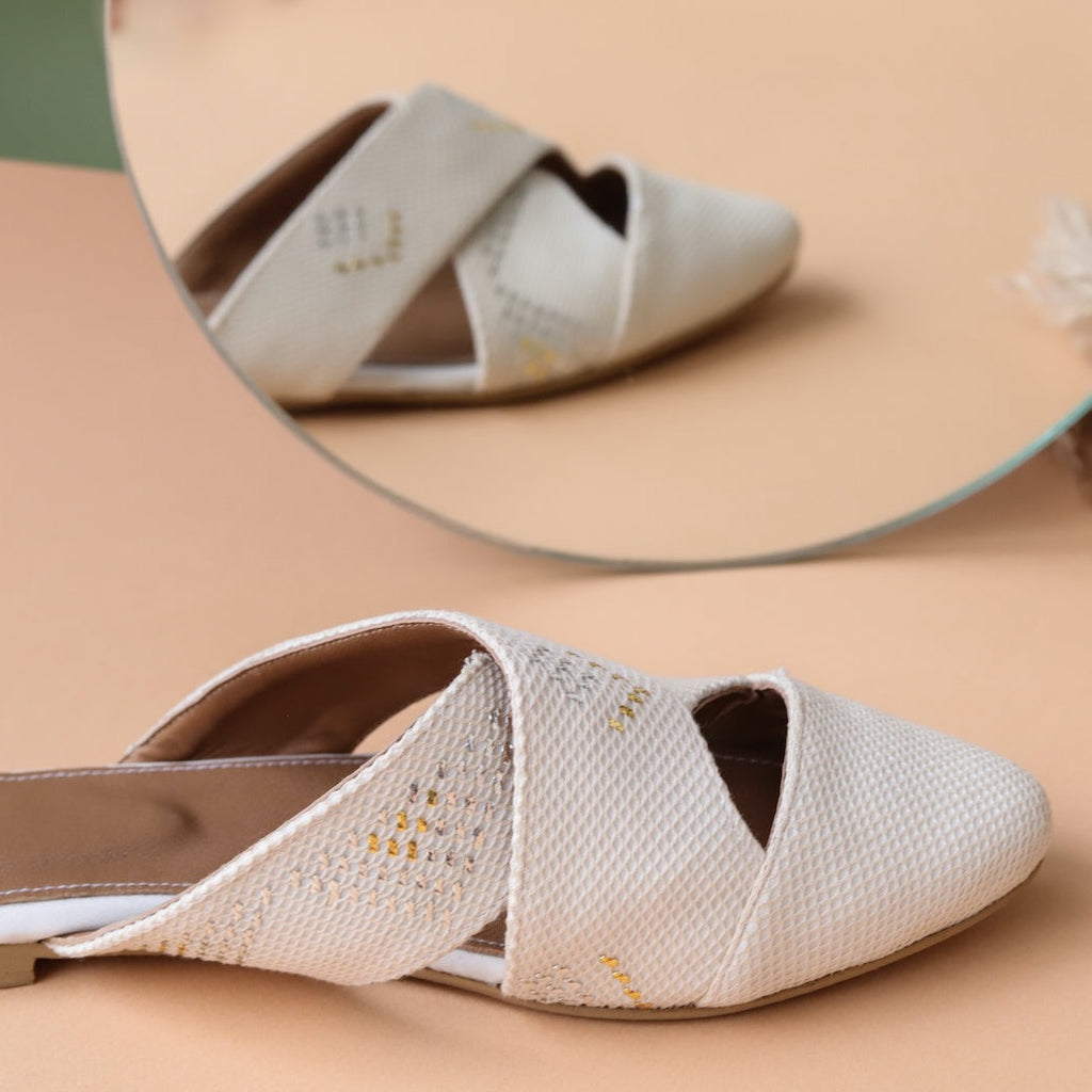 Pointed Mules Beige Tally
