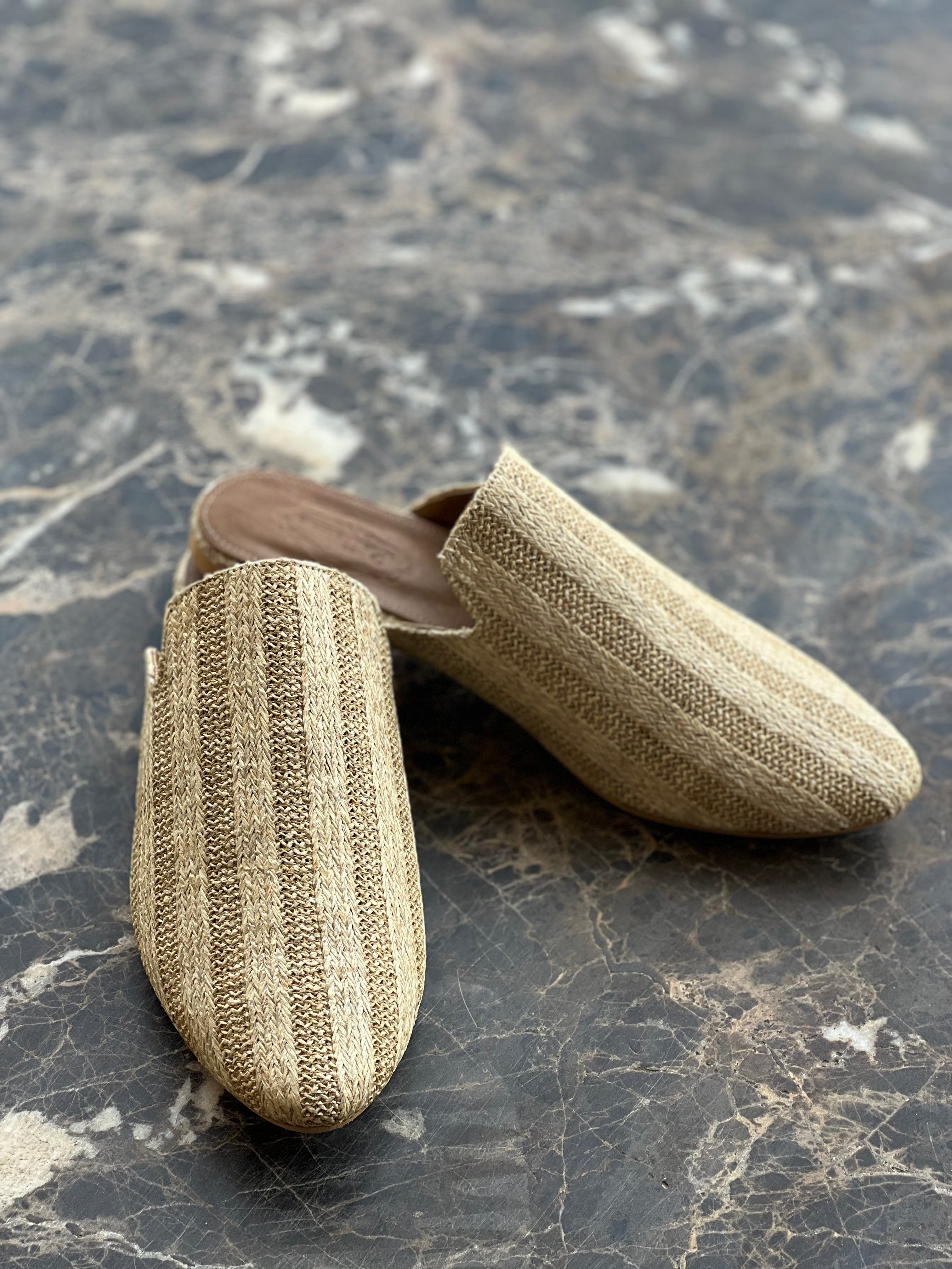 Beige Stripes Mules