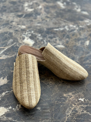 Beige Stripes Mules