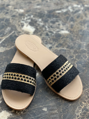 Black & Gold Slippers