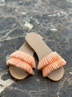 Pleated Slippers Peach