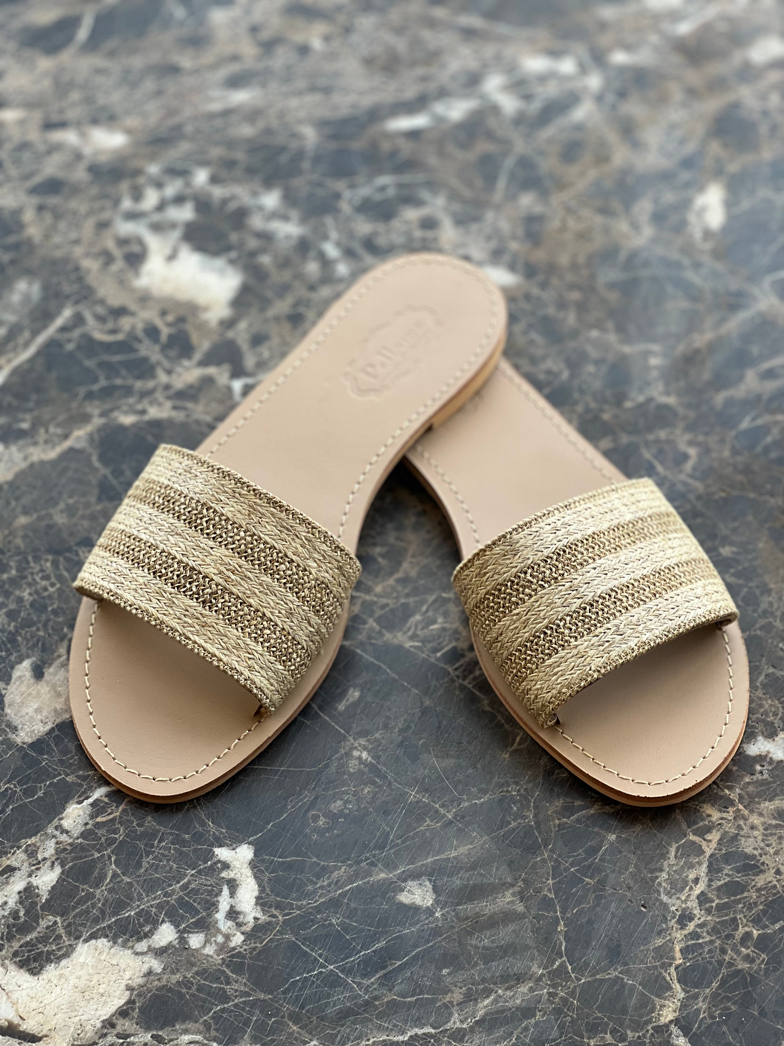 Bamboo Stripes Slippers Pellame