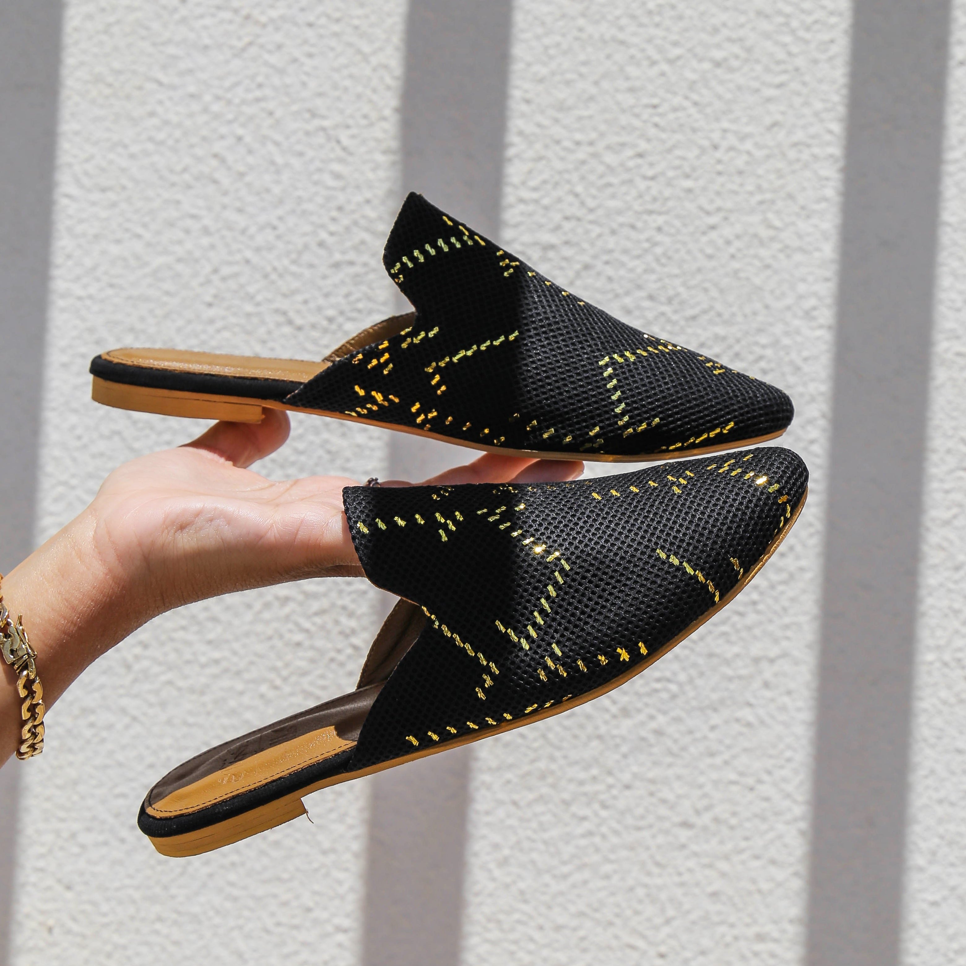 Pointed Black Tally Mules
