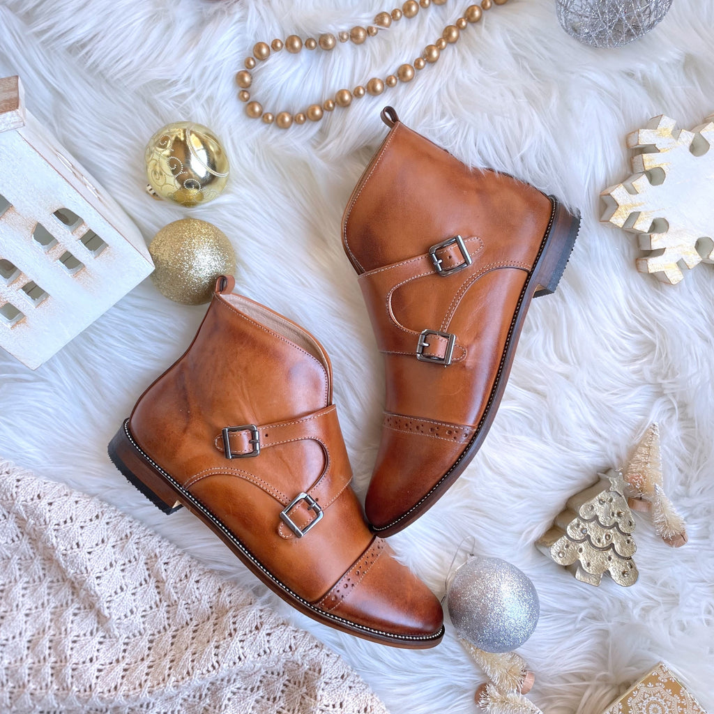 Monk Strap Boots Camel