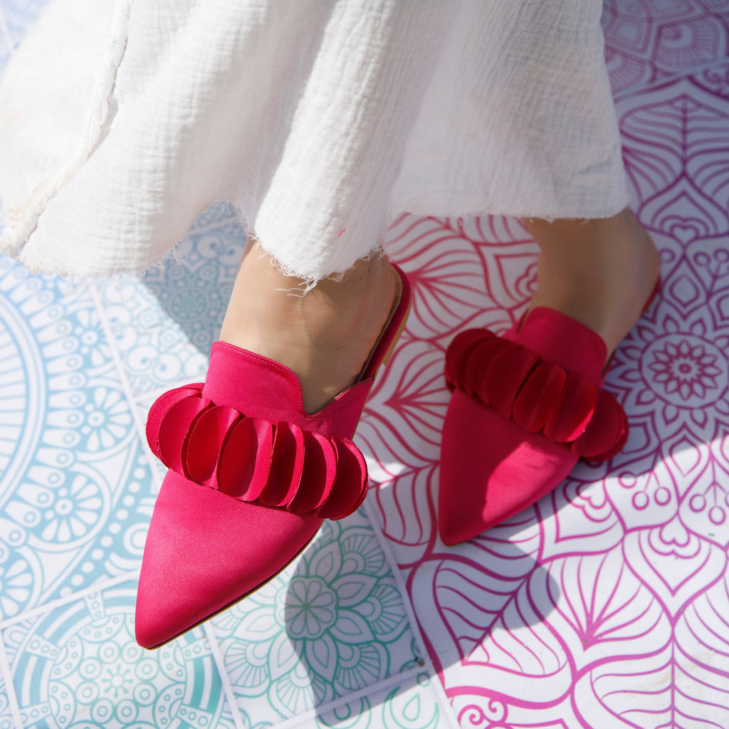 Circles Satin Mule Pink