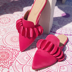 Circles Satin Mule Pink