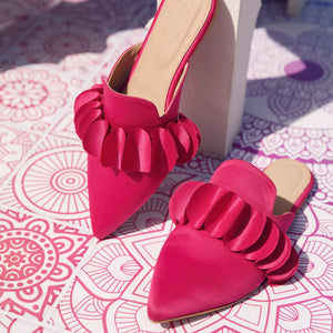 Circles Satin Mule Pink