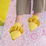 Circles Satin Mule Mustard