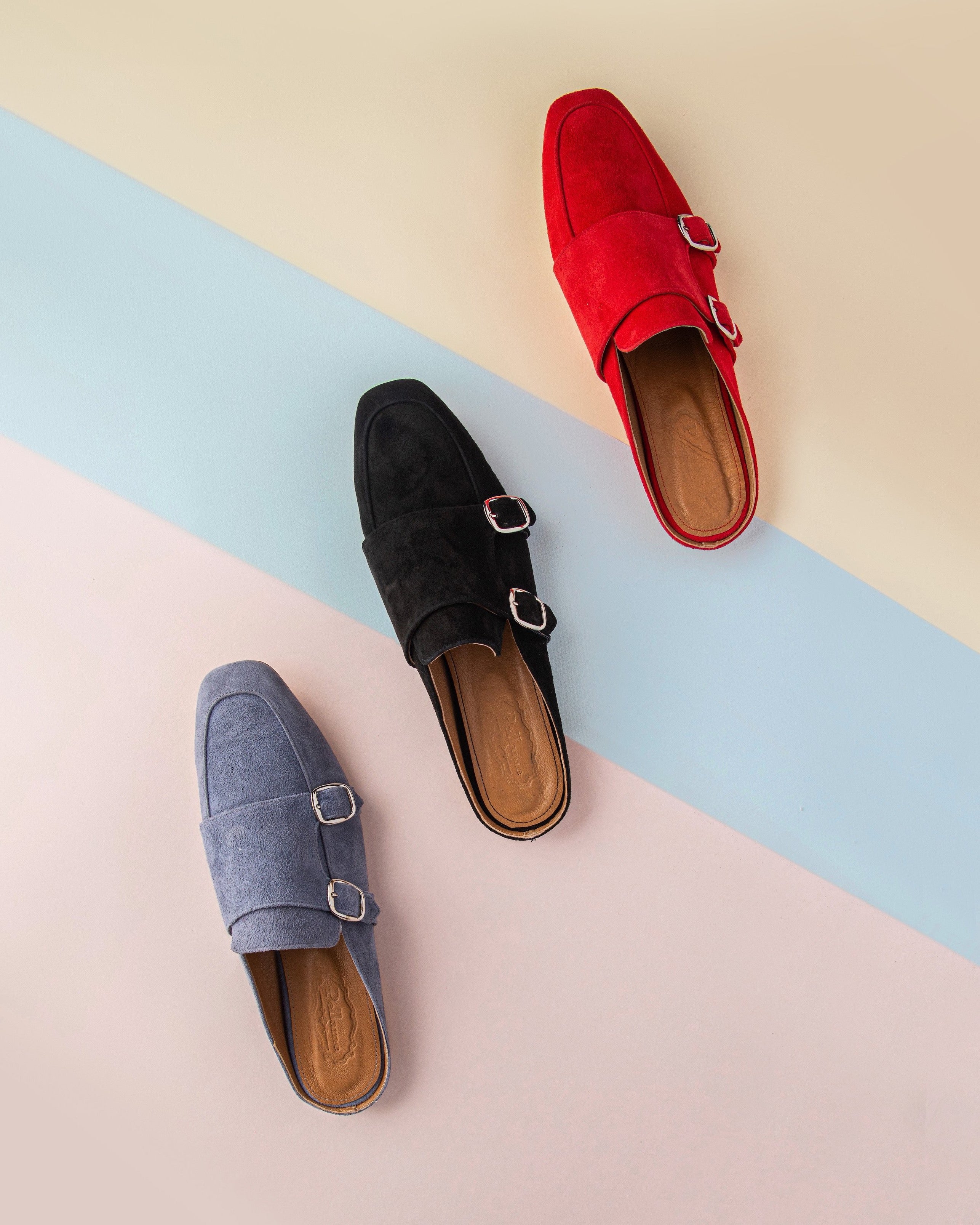 Square Mules Bluish Grey