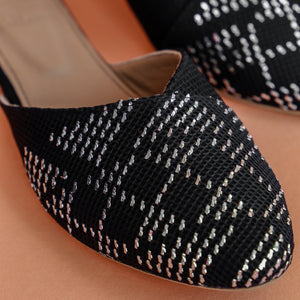Pointed Tally Mules Black