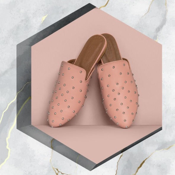 Studded Mules Pink